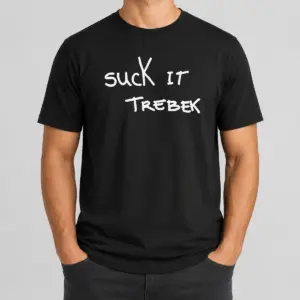 Official Awesome Suck It Trebek Chalk Text Shirt