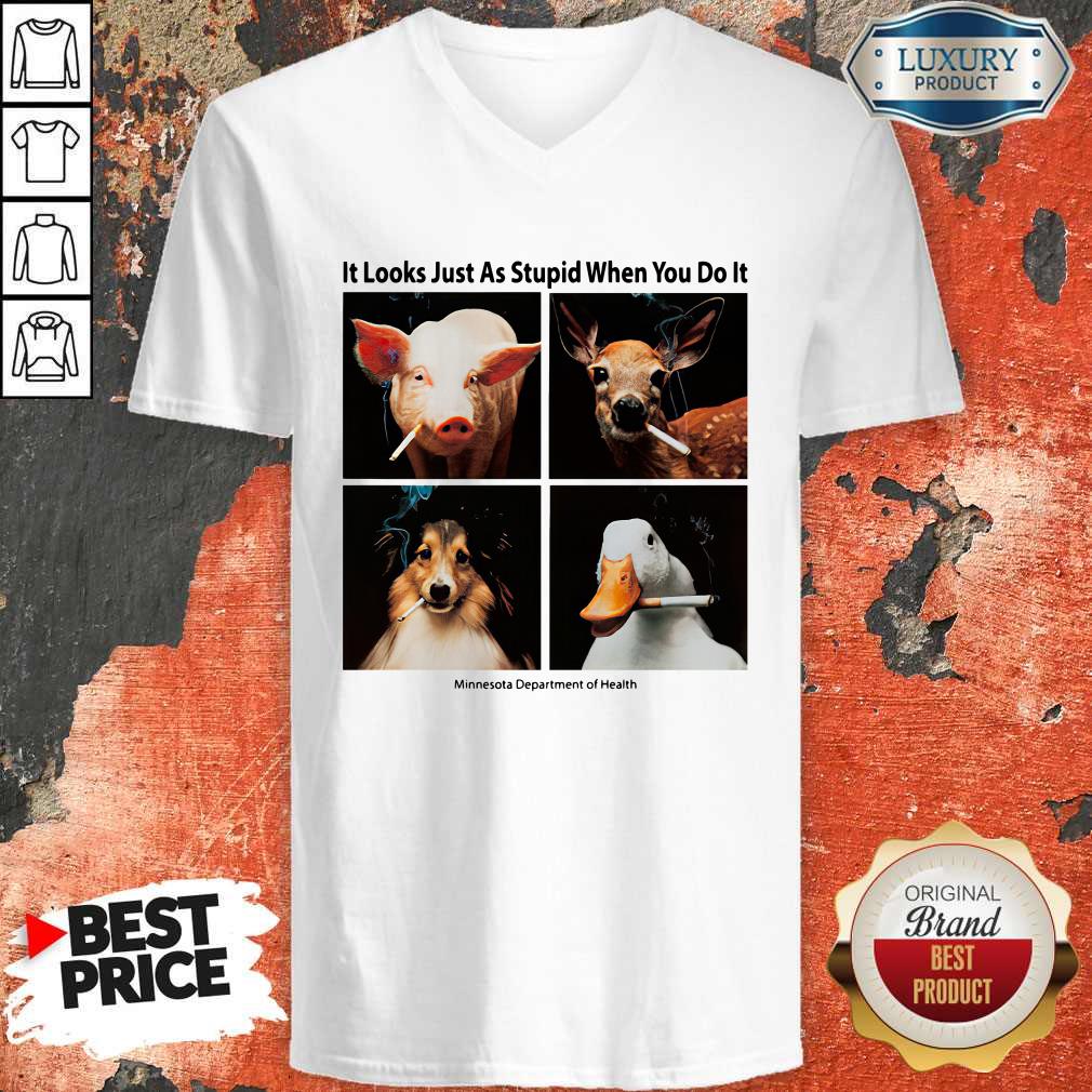 Animals with Cigars It Looks Just As Stupid When You Do It Shirt - Image 2