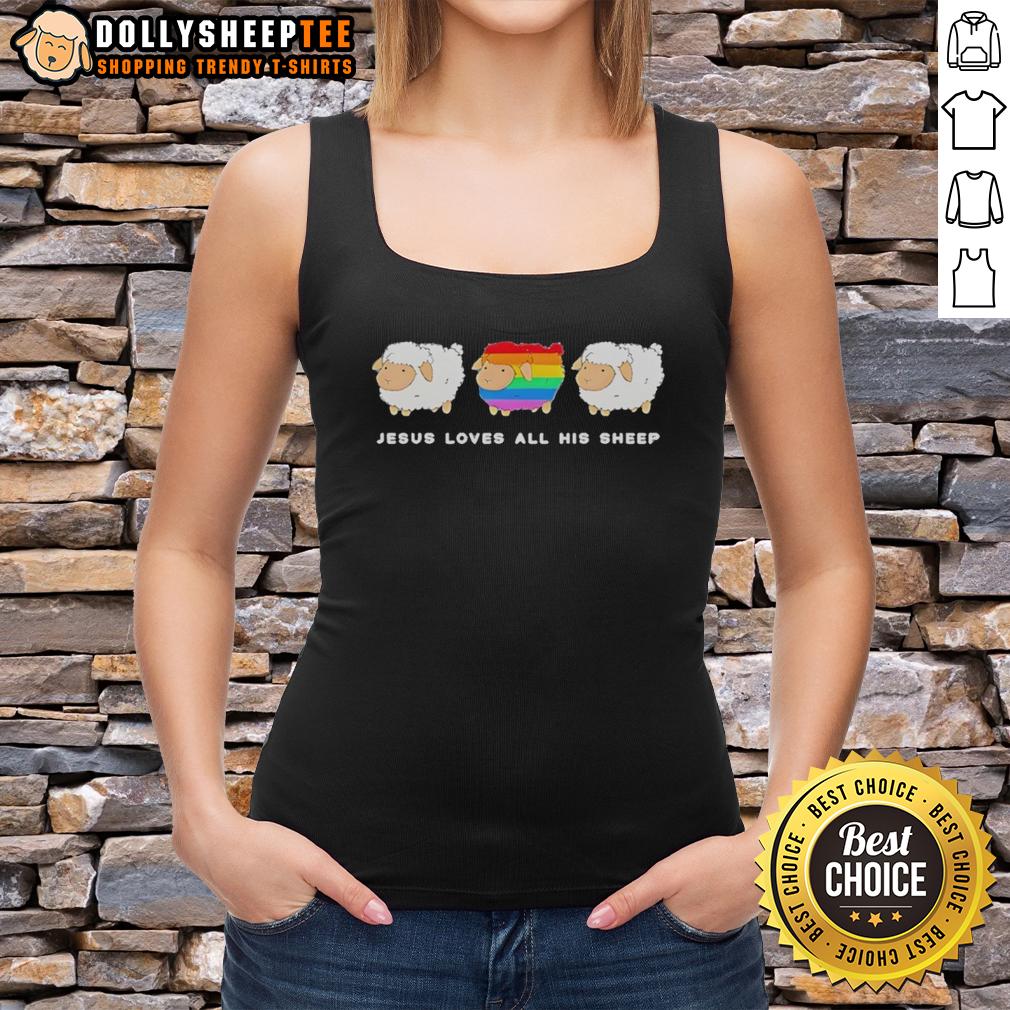 Nice Jesus Loves All His Sheep Rainbow T-Shirt - Image 4