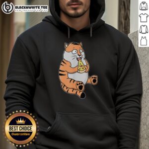 Alternative view of Nice Pizza Tiger Cute Cartoon Tiger Eating Pizza T-Shirt