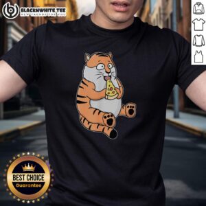 Nice Pizza Tiger Cute Cartoon Tiger Eating Pizza T-Shirt