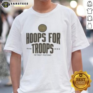 Awesome Hoops For Troops Detroit Pistons Basketball T-Shirt