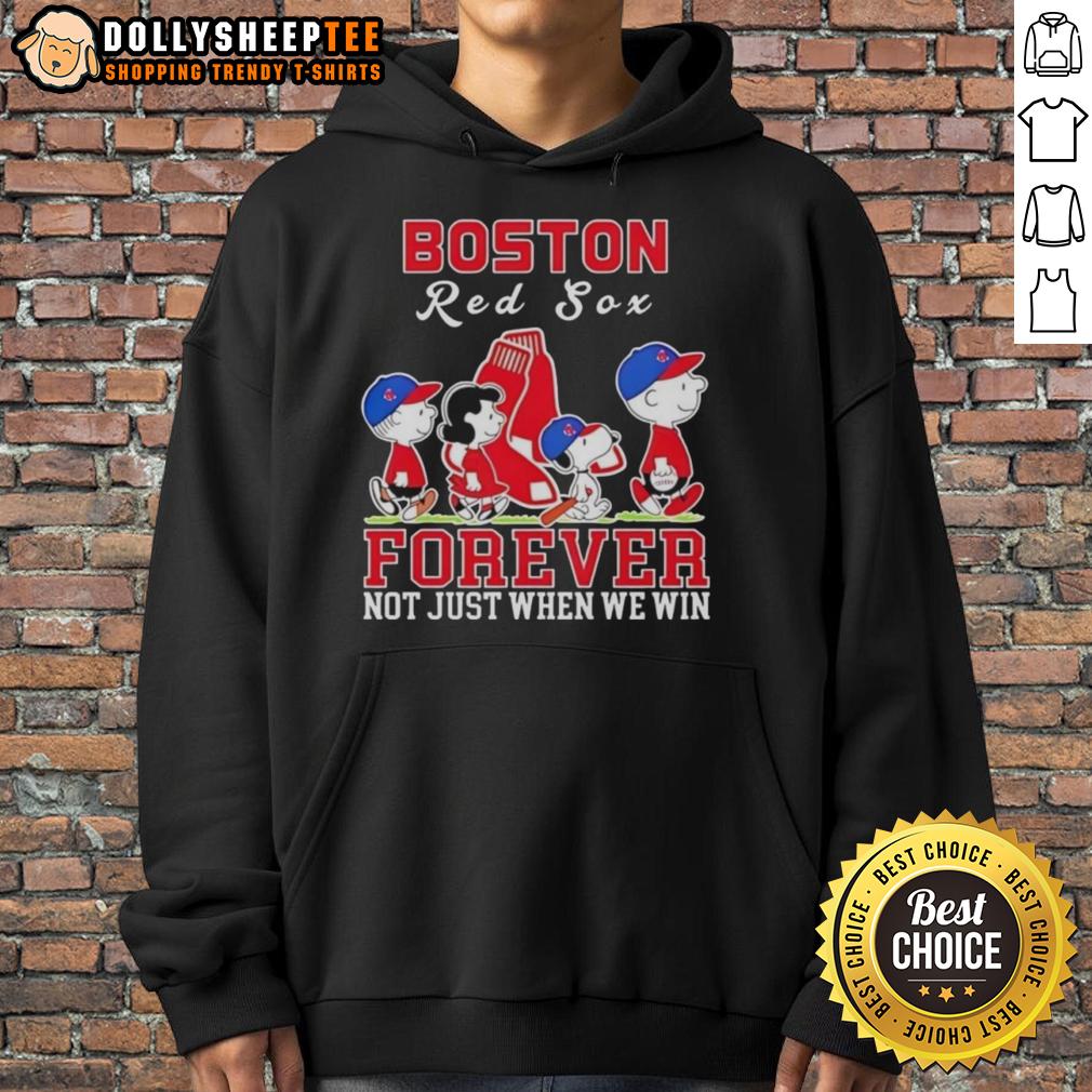 Premium Snoopy And Charlie Brown Boston Red Sox Baseball Forever Not Just When We Win T-Shirt - Image 2