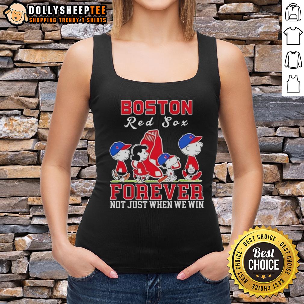 Premium Snoopy And Charlie Brown Boston Red Sox Baseball Forever Not Just When We Win T-Shirt - Image 4