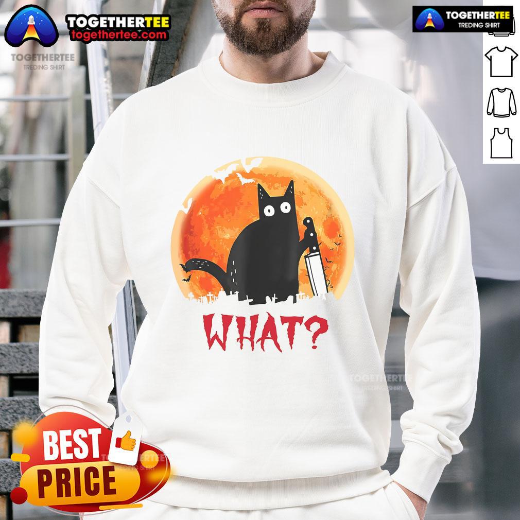 Official Cat What Funny T-Shirt - Image 5