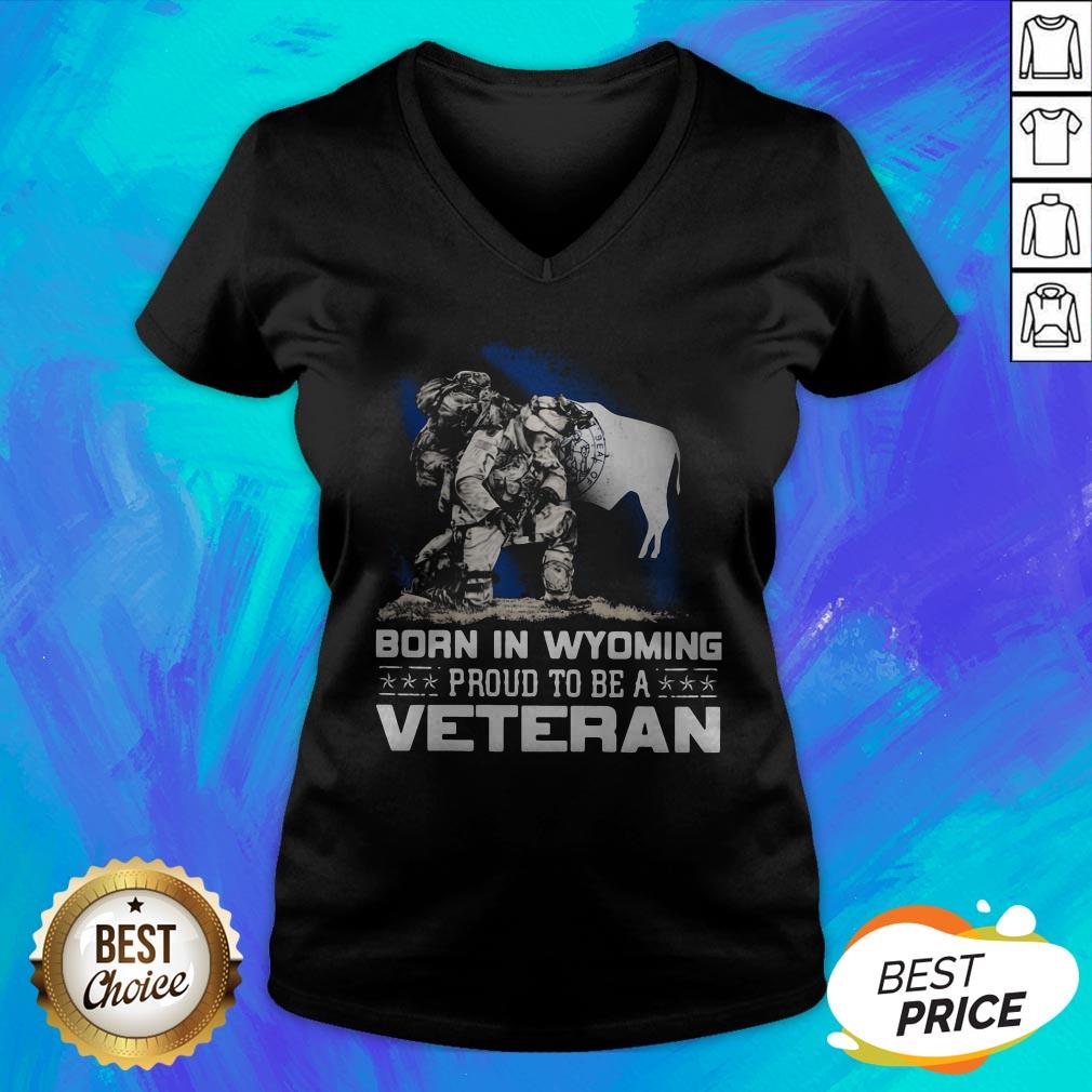 Official Born In Wyoming Proud To Be A Veteran Shirt - Image 4