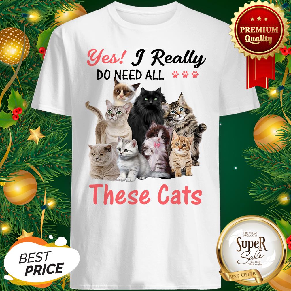 Yes I Really Do Need All These Cats Grumpy Maine Coon Shirt