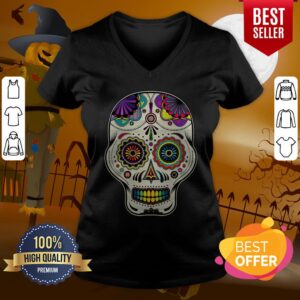 Alternative view of Blue Day Of The Dead Dia De Muertos Sugar Skull Shirt