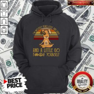 Alternative view of Dog Yoga I’m Mostly Peace Love And Light Vintage Shirt