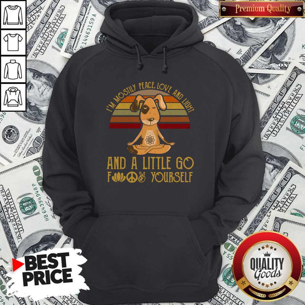 Dog Yoga I’m Mostly Peace Love And Light Vintage Shirt - Image 2