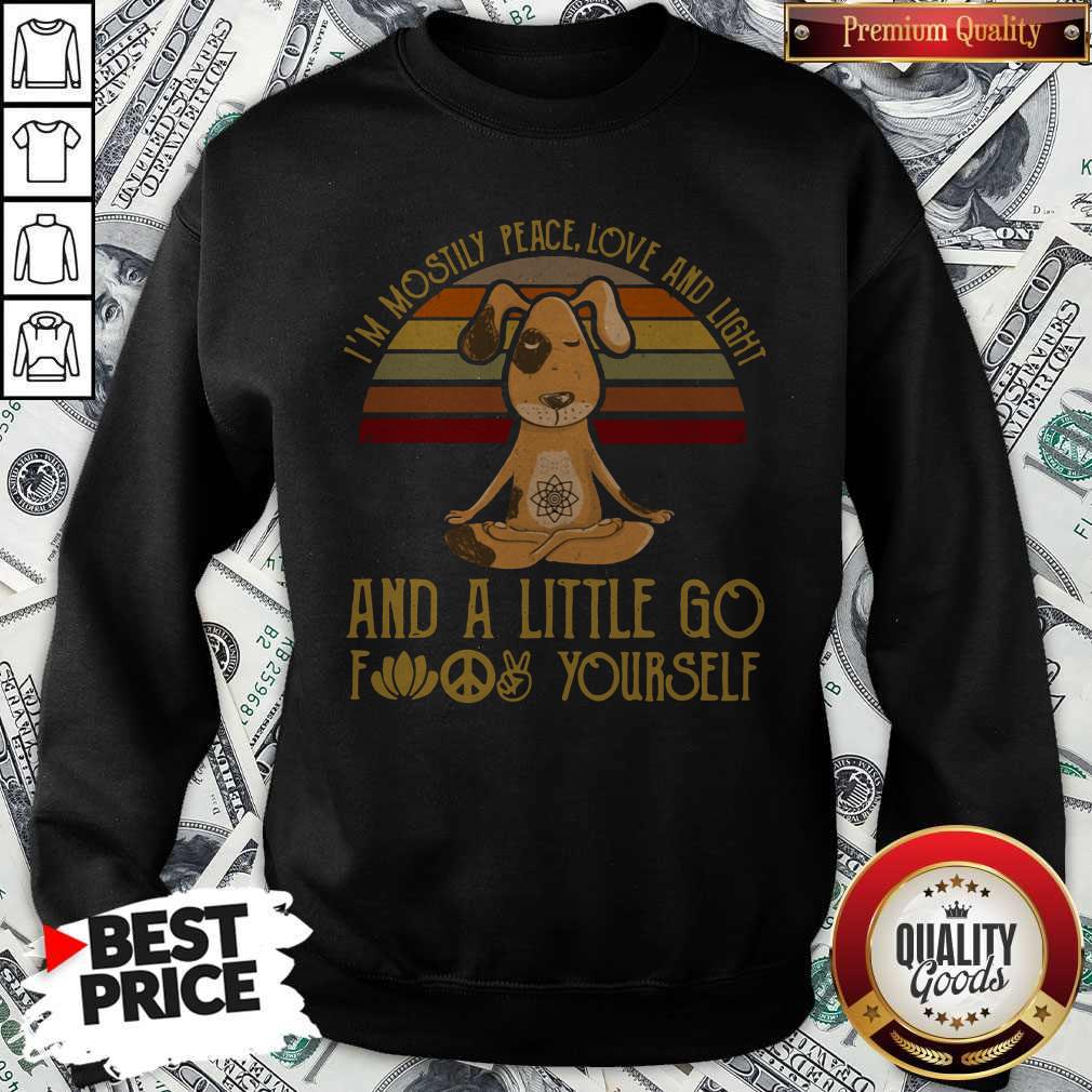 Dog Yoga I’m Mostly Peace Love And Light Vintage Shirt - Image 5