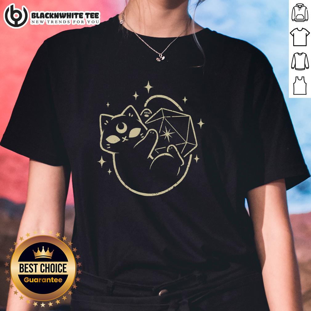 Cute Magical Black Cat D20 Shirt - Image 3
