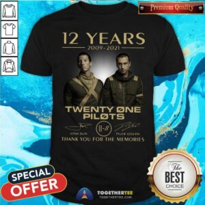 Cool 12 Years 2009 2021 Twenty One Pilots Signatures Shirt