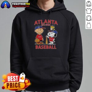 Alternative view of Top Charlie Brown Snoopy And Woodstock With Atlanta Braves Baseball Jersey Est 1961 T-Shirt