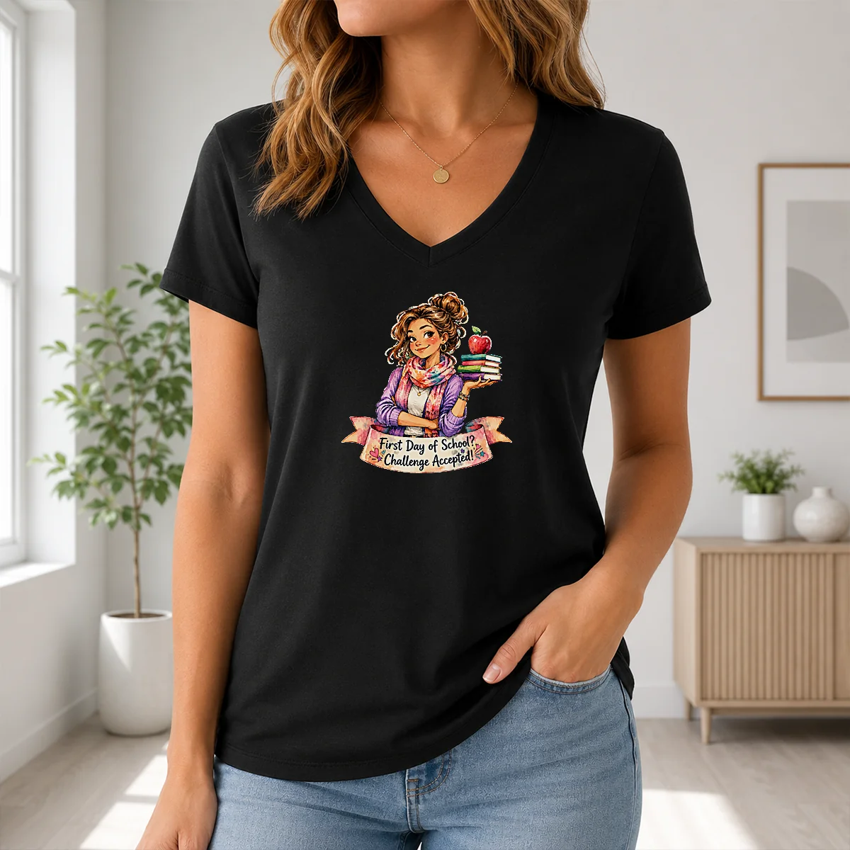 Hot Premium Back To School Funny Teacher Girls Watercolor Graphic Shirt - Image 2