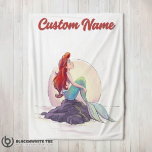 Perfect Disney The Little Mermaid Delicate And Painterly Blanket Fleece Customized Blanket