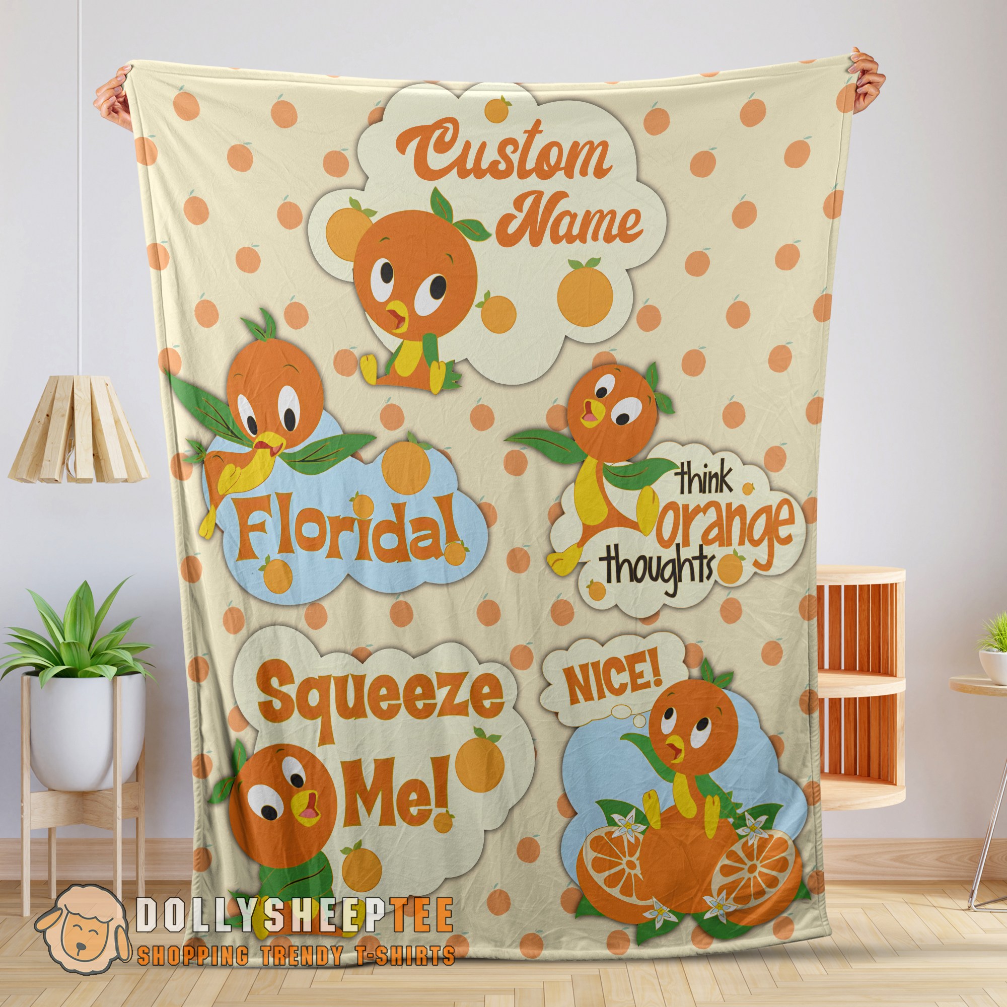 Premium Cute Good Disney Cartoon Orange Bird Cute Blanket Fleece Customized Blanket