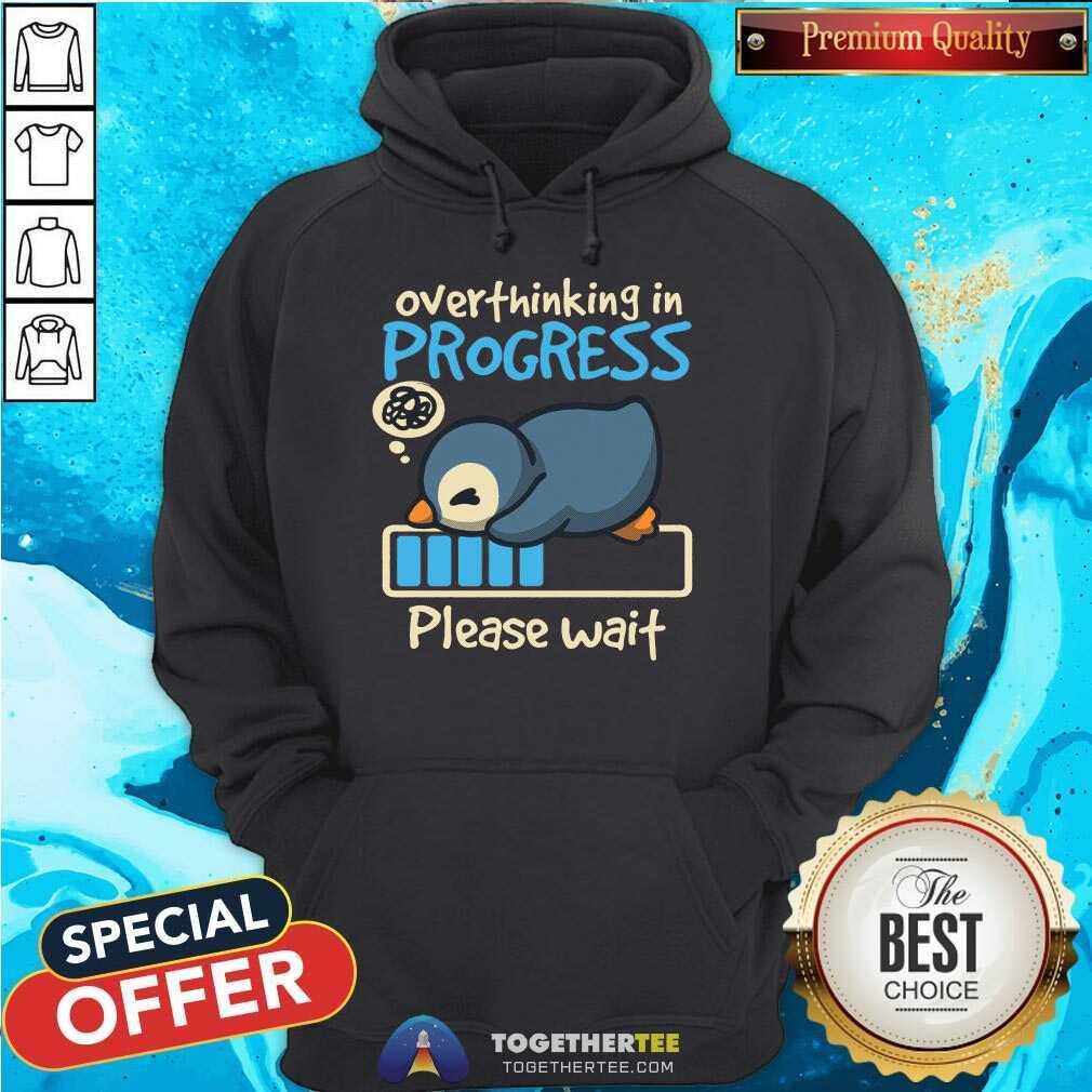 Top Penguin Overthinking In Progress Please Wait T-Shirt - Image 2