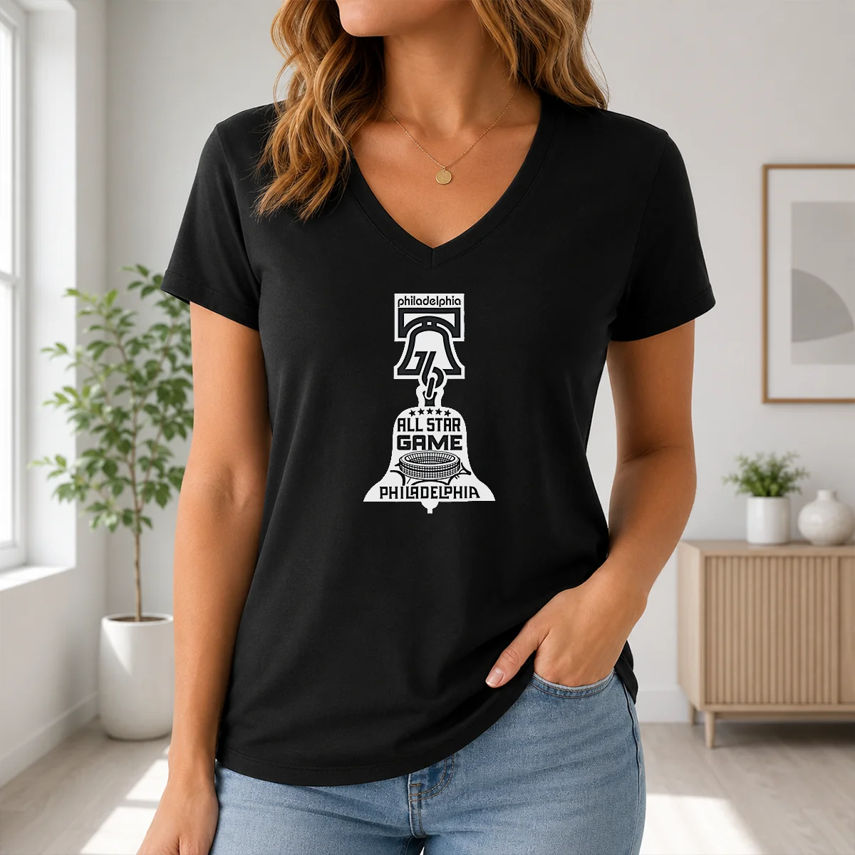 Hot Philadelphia 76ers All Star Game Basketball Bell Shirt - Image 2
