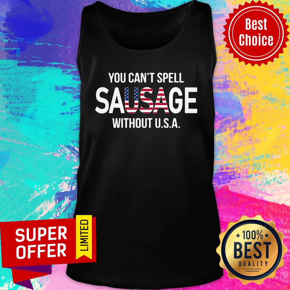Top You Can’t Spell Sausage Without USA Shirt - Image 4