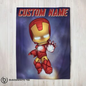 Official Premium Superhero Marvel Avenger Chibi Iron Man Blanket Fleece Customized Blanket