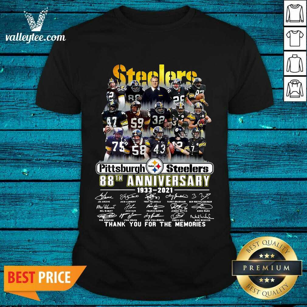 Hot Pittsburgh Steelers 88th Anniversary Thank You For The Memories Signatures Shirt