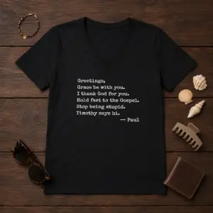 Alternative view of Pretty Paul Greetings Grace Be With You I Thank God For You Shirt