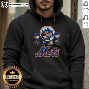 Alternative view of Cute Snoopy Charlie Brown Linus And Lucy Wearing New York Mets Baseball Jersey T-Shirt