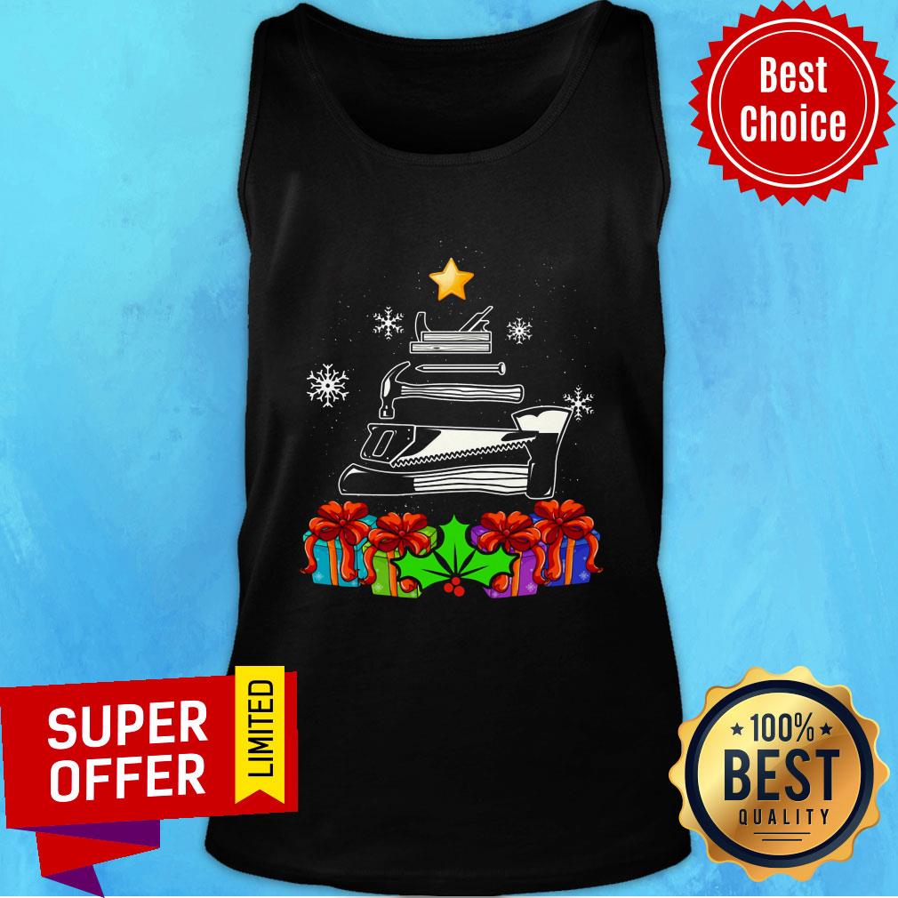 Carpenter Gift Christmas Tree Shirt - Image 4