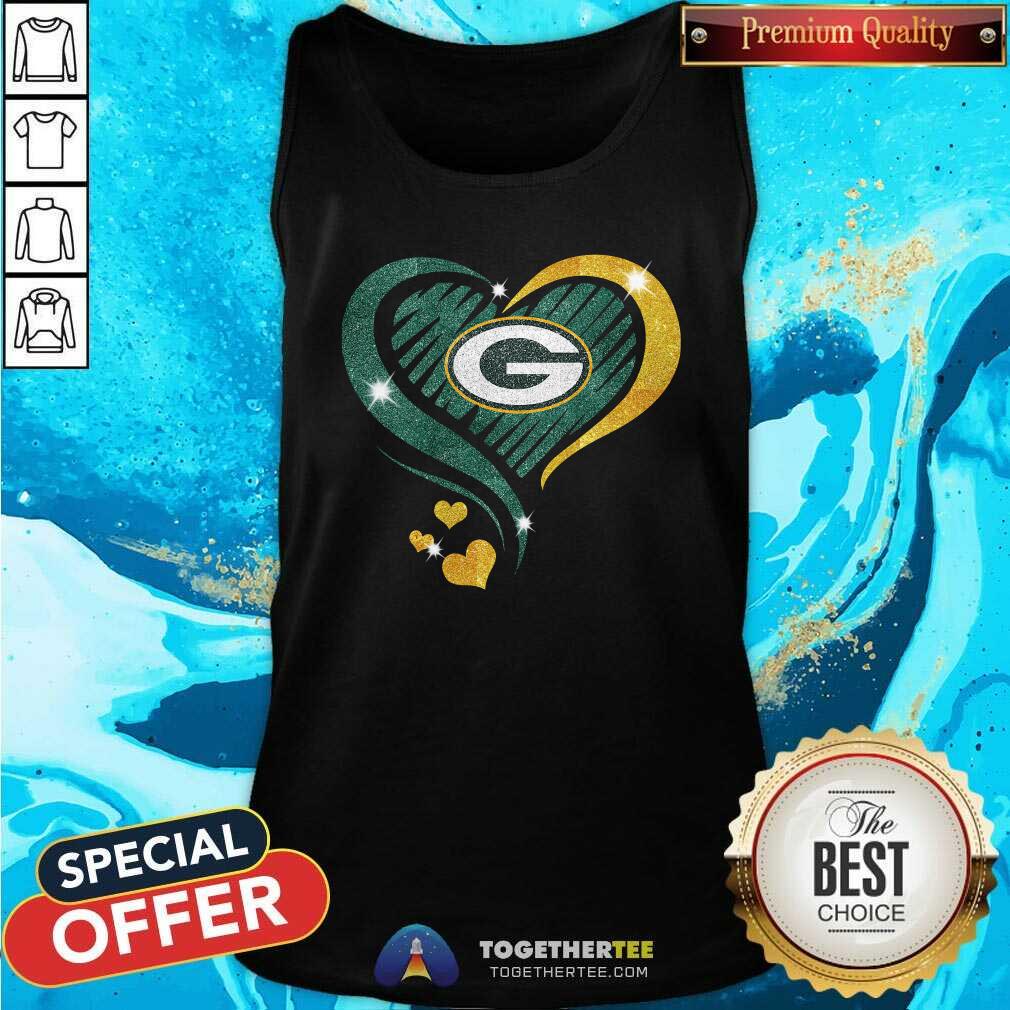 Great Green Bay Packers Diamond Heart Shirt - Image 3