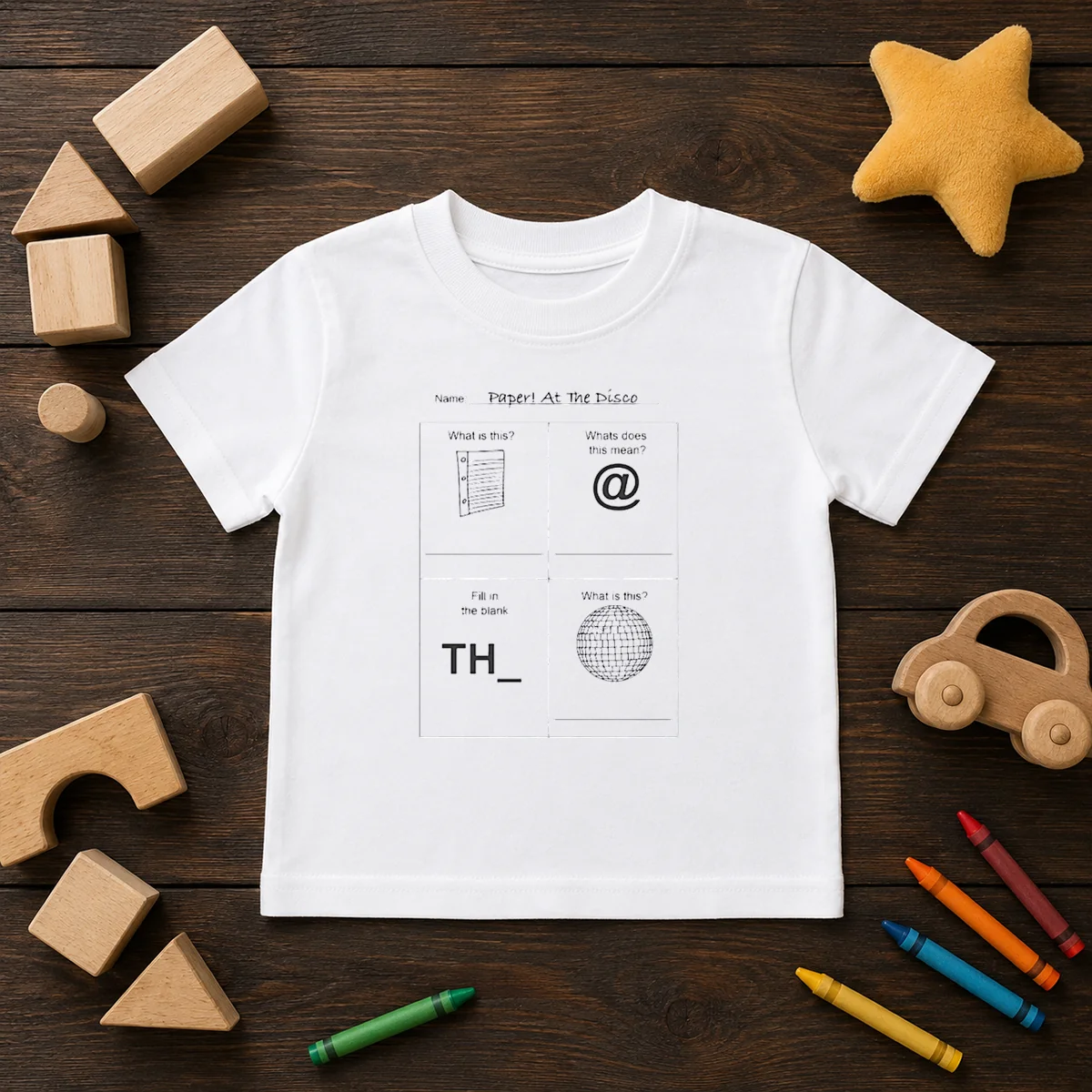 Official Paper At The Disco Educational Worksheet Parody Shirt - Image 9