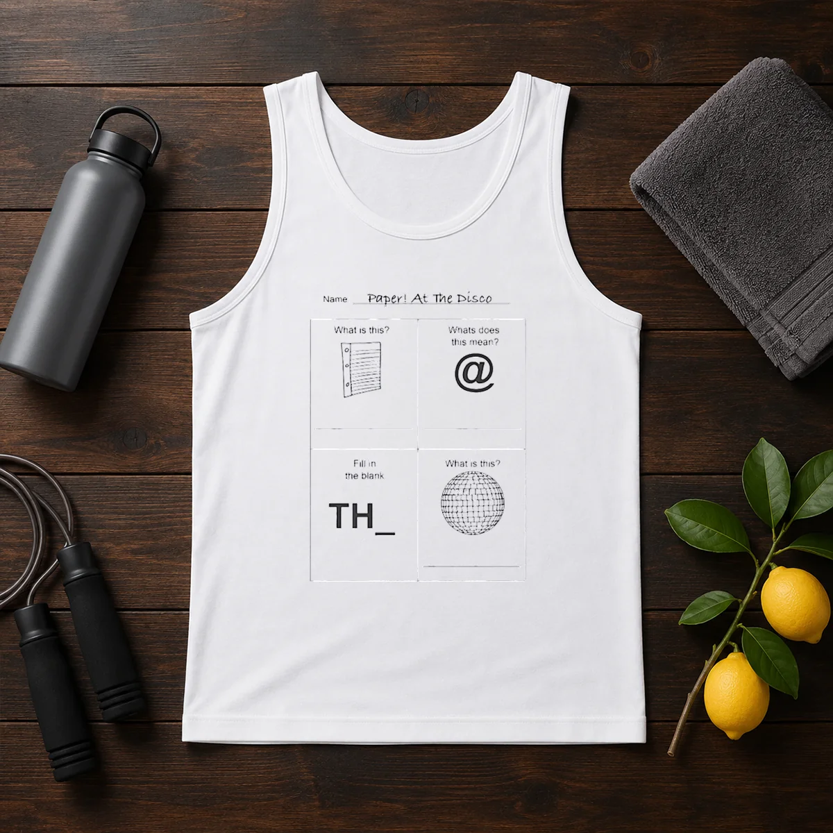 Official Paper At The Disco Educational Worksheet Parody Shirt - Image 3