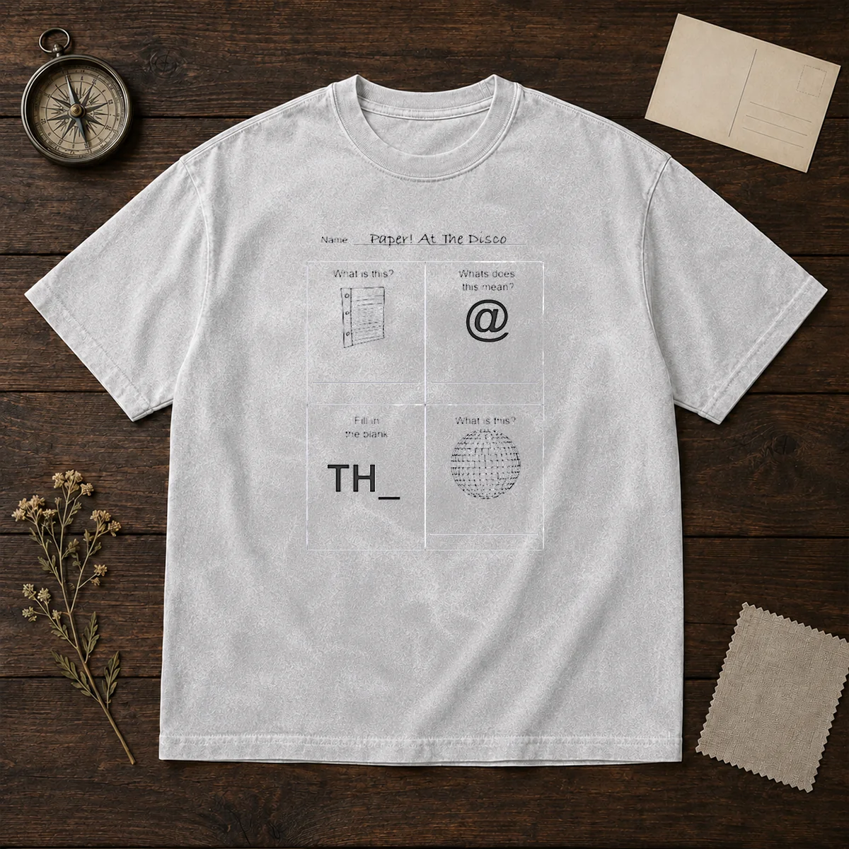 Official Paper At The Disco Educational Worksheet Parody Shirt - Image 8