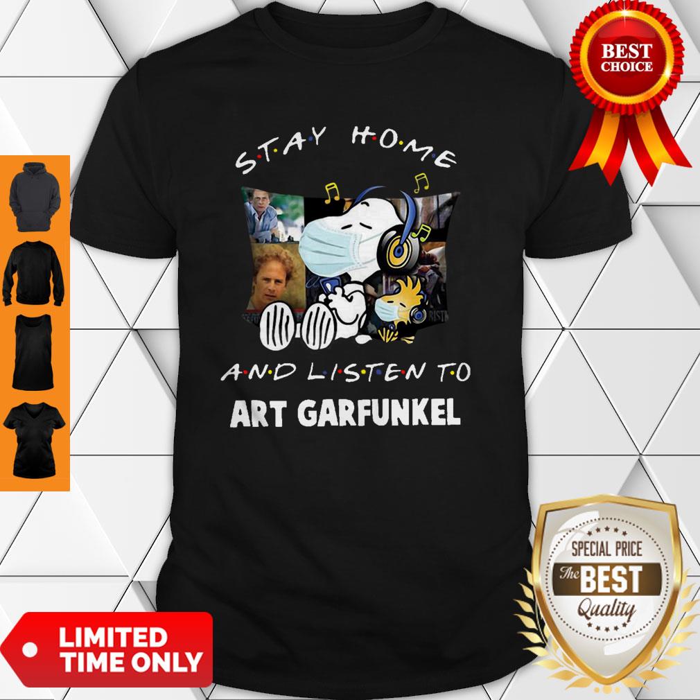 Top Snoopy Woodstock Stay Home And Listen To Art Garfunkel Shirt