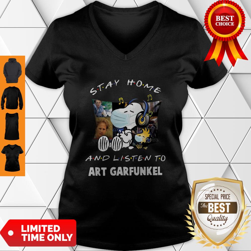 Top Snoopy Woodstock Stay Home And Listen To Art Garfunkel Shirt - Image 5