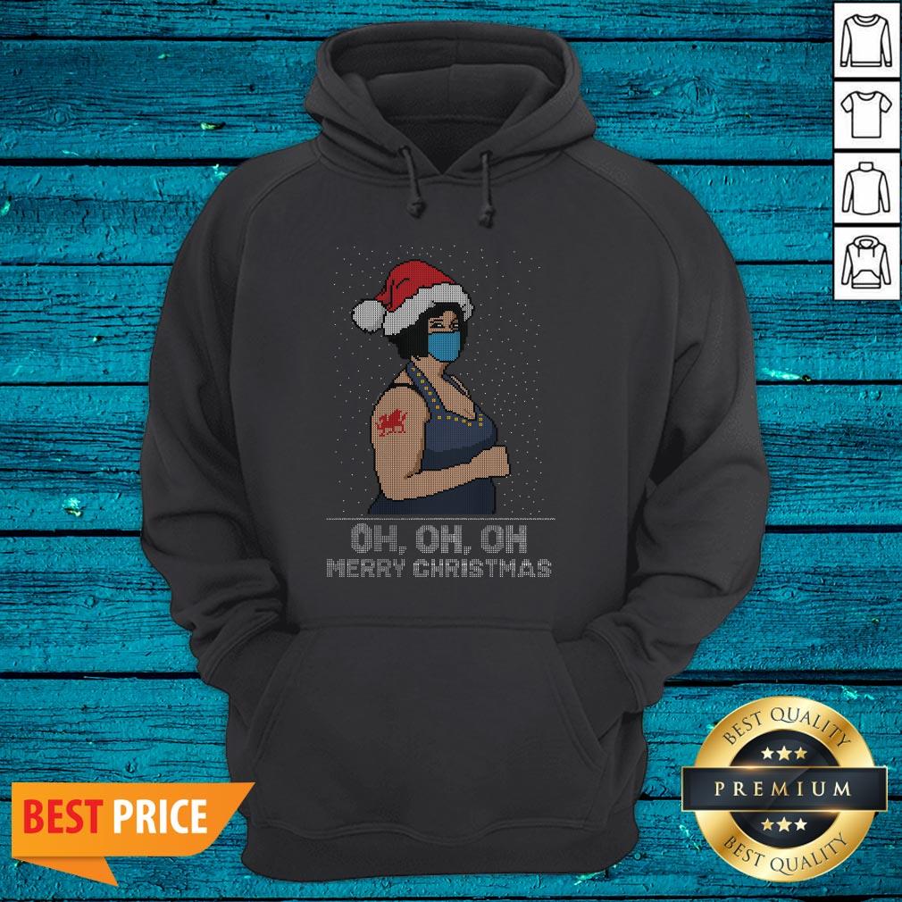 Pro Santa Nessa Jenkins Face Mask Oh Oh Oh Ugly Merry Christmas Sweater Shirt - Image 3