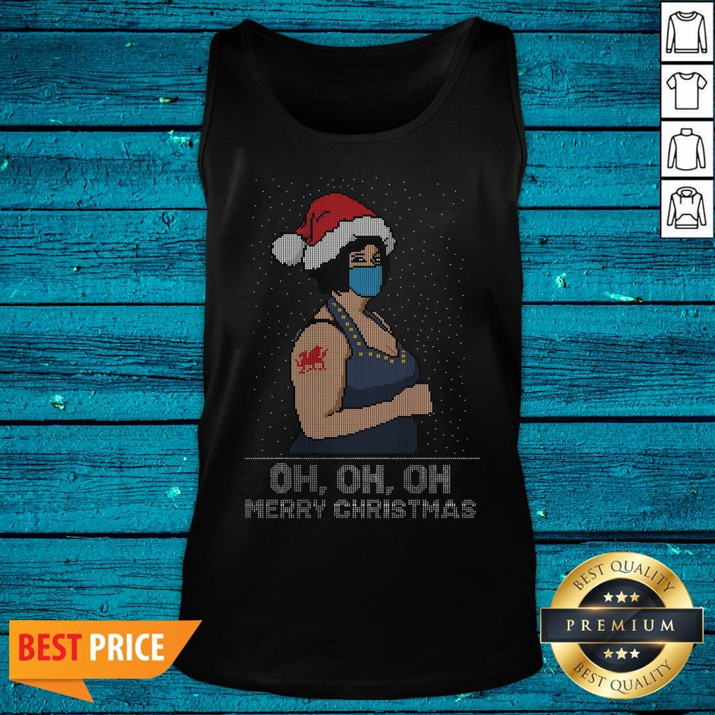 Pro Santa Nessa Jenkins Face Mask Oh Oh Oh Ugly Merry Christmas Sweater Shirt - Image 5