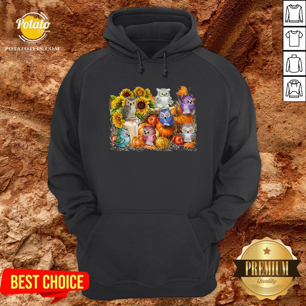 Good Owls Pumpkin Sunflower Halloween Shirt - Image 5