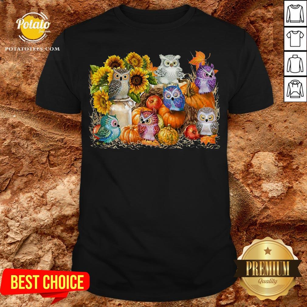 Good Owls Pumpkin Sunflower Halloween Shirt