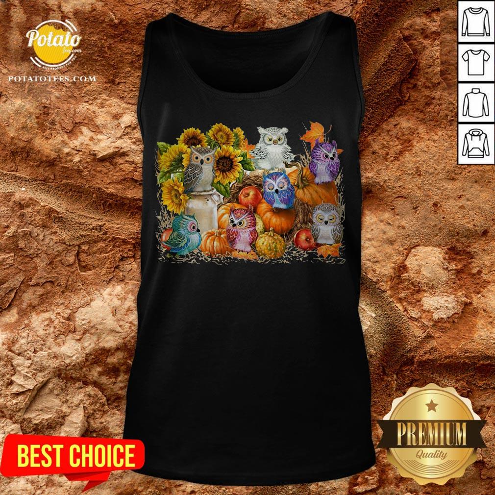 Good Owls Pumpkin Sunflower Halloween Shirt - Image 3