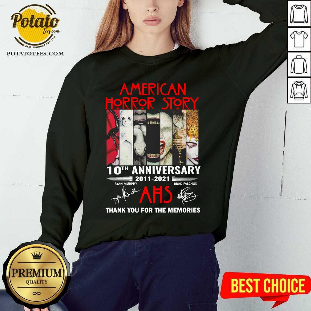 Nice American Horror Story 10th Anniversary 2011 2021 Thank You For The Memories Signatures Shirt - Image 4