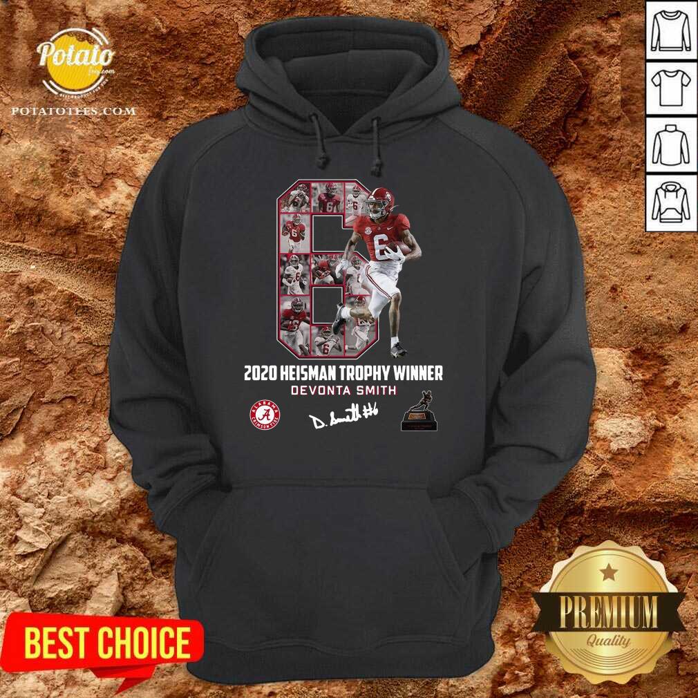 Original 2020 Heisman Trophy Winner 6 Devonta Smith Alabama Crimson Tide Signature Tee Shirt - Image 5