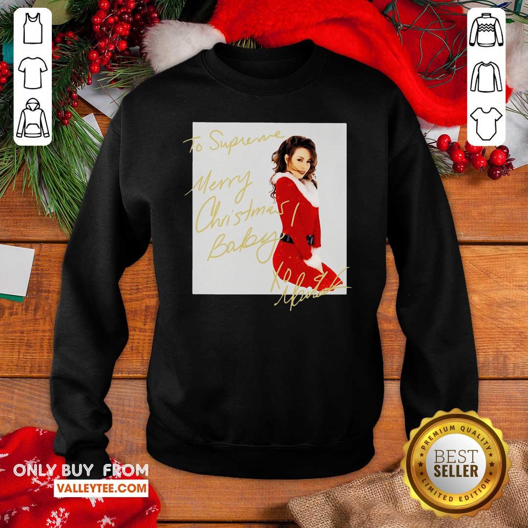 Cool Mariah Carey To Supreme Merry Christmas Baby Shirt - Image 4
