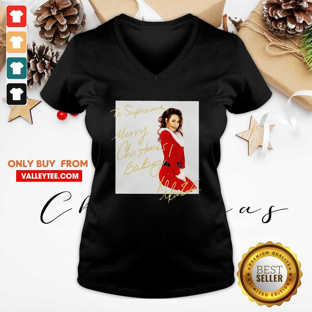 Cool Mariah Carey To Supreme Merry Christmas Baby Shirt - Image 2