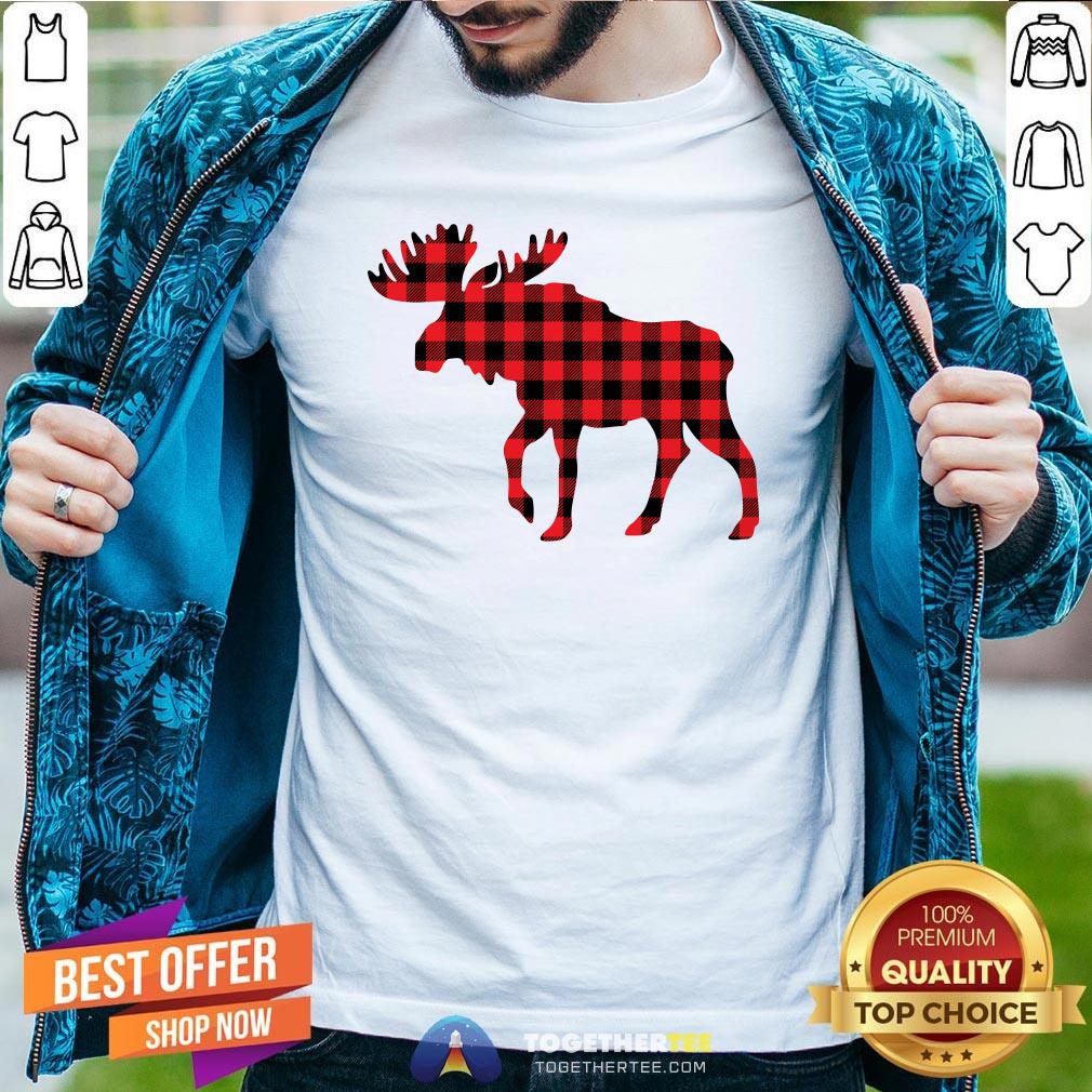 Premium Plaid Reindeer Moose Shirt