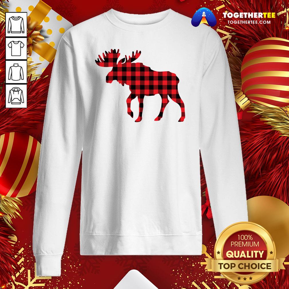 Premium Plaid Reindeer Moose Shirt - Image 4