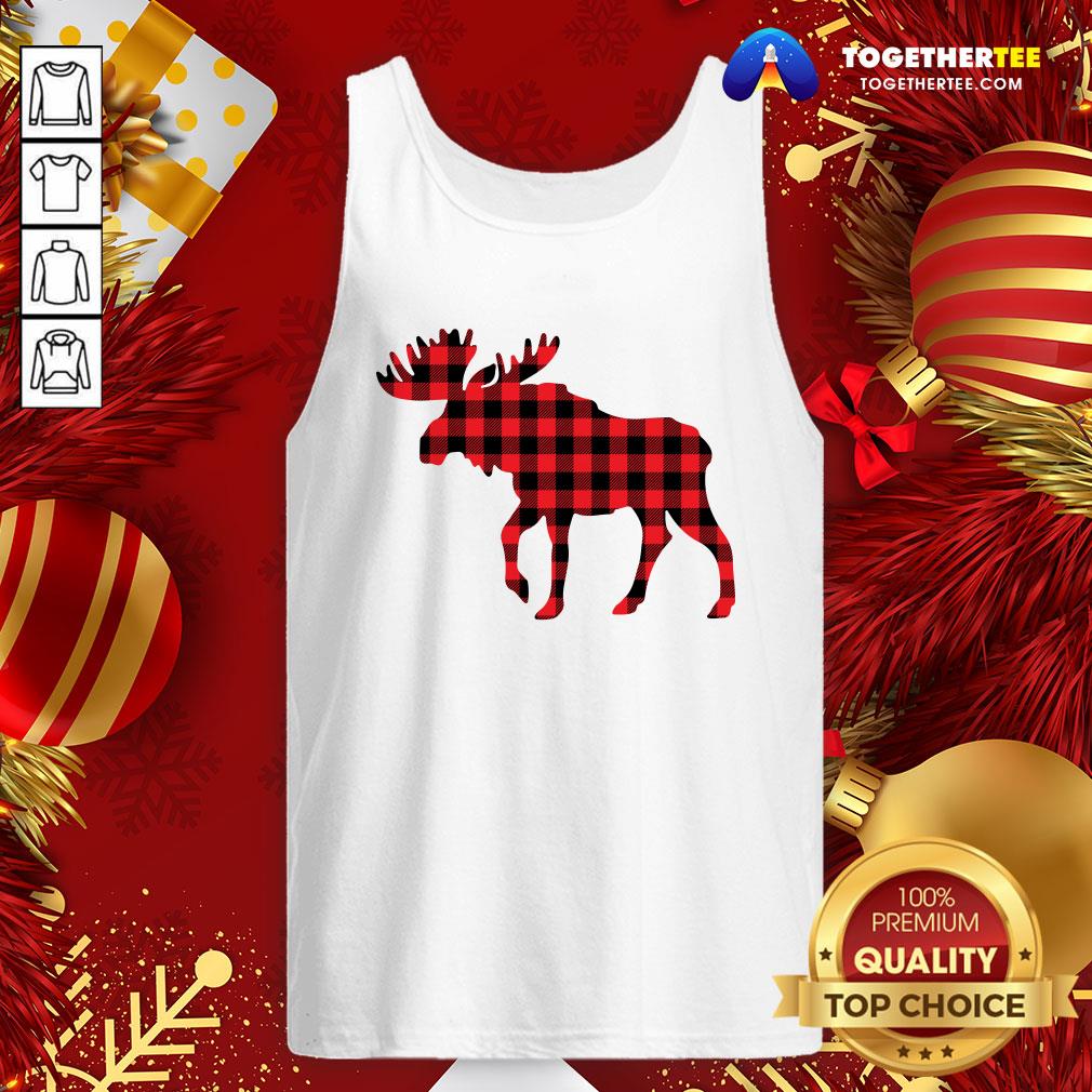 Premium Plaid Reindeer Moose Shirt - Image 3