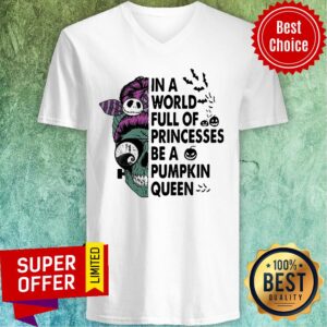 Alternative view of Skull In A World Full Of Princesses Be A Pumpkin Queen Halloween Shirt