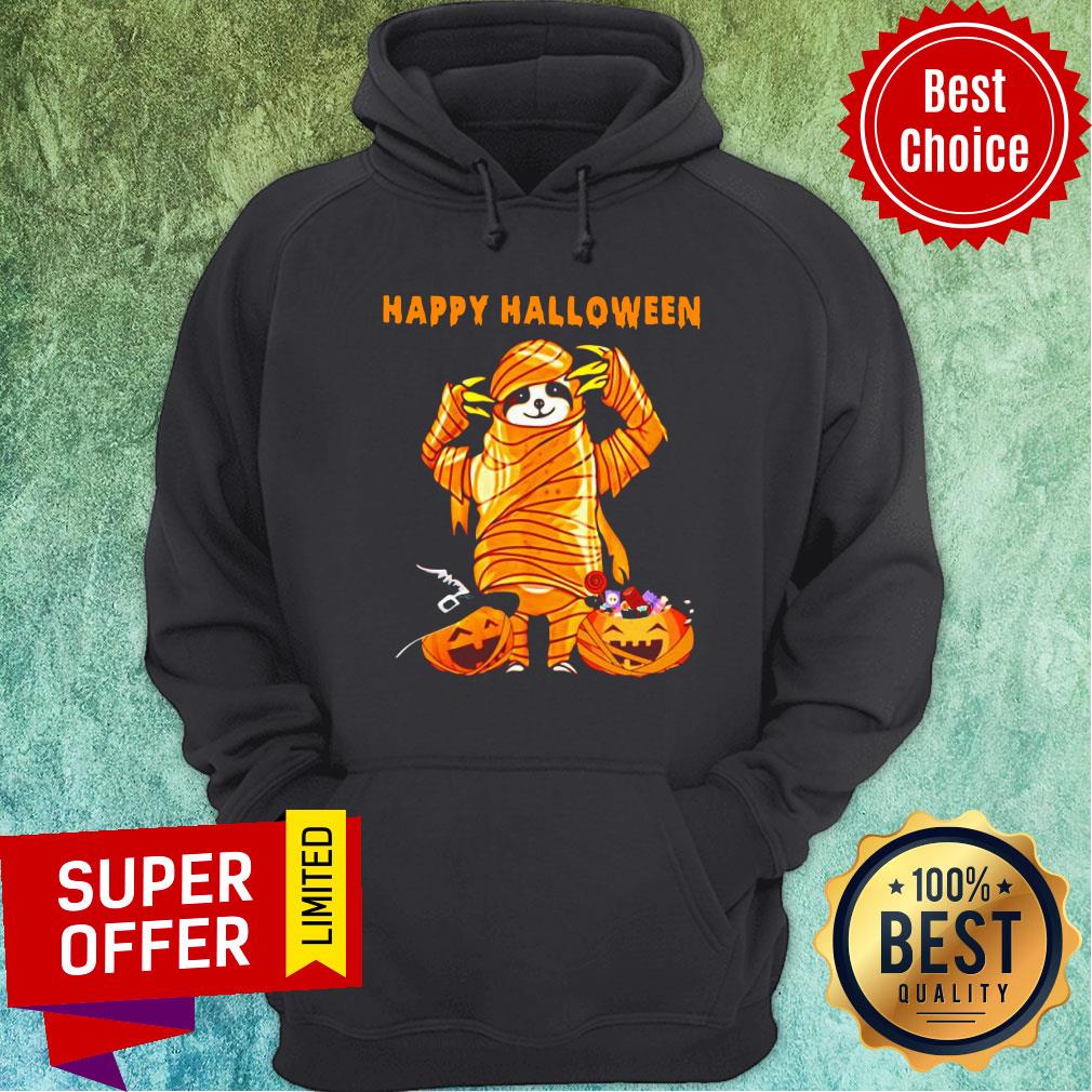 Sloth Pumpkin Happy Halloween Shirt - Image 5