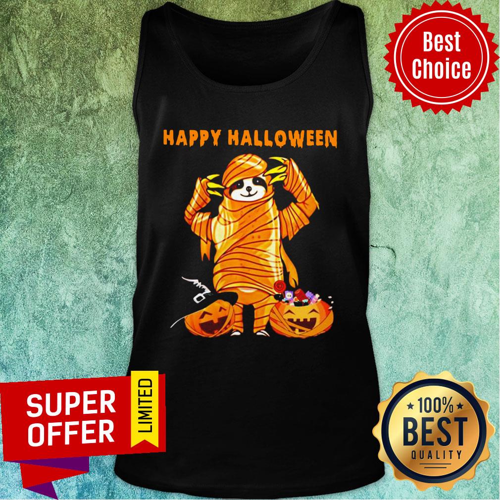 Sloth Pumpkin Happy Halloween Shirt - Image 2